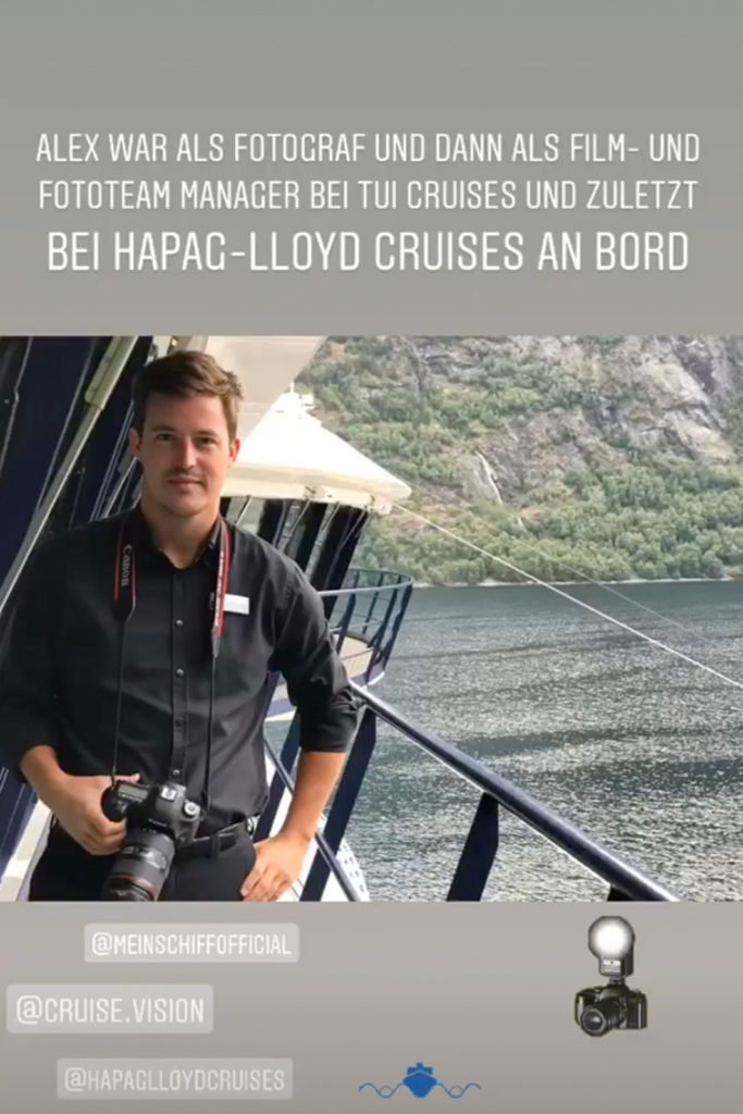 Alex als Film- und Fotomanager im Geirangerfjord